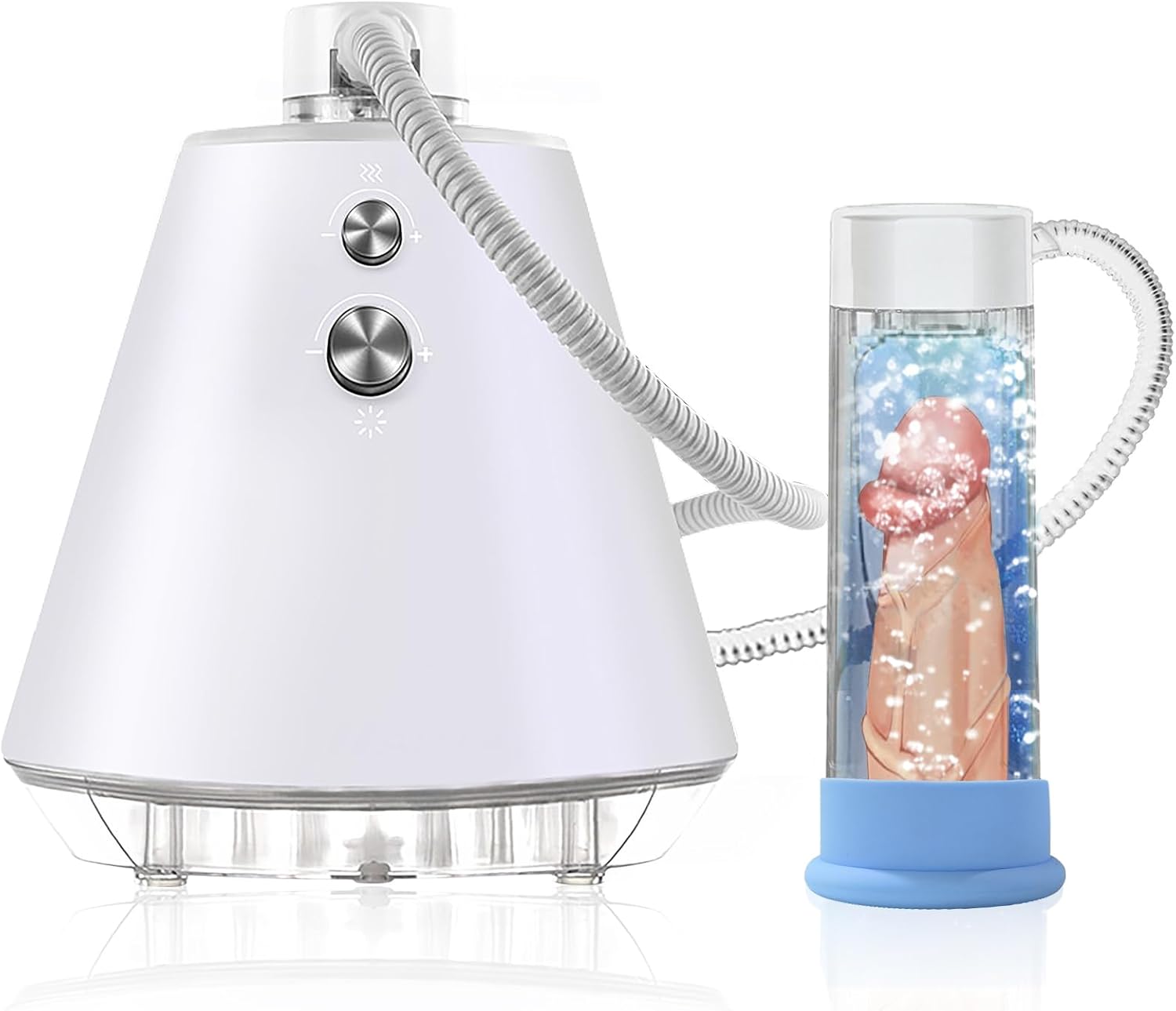 Zylva Male Sexual Function Rehabilitation Therapy Apparatus for Erectile Dysfunction Hydromassager and ED&PE Treatment Electric Male Automatic Growth Pump, Penis Enlargement Pneumatic Device White