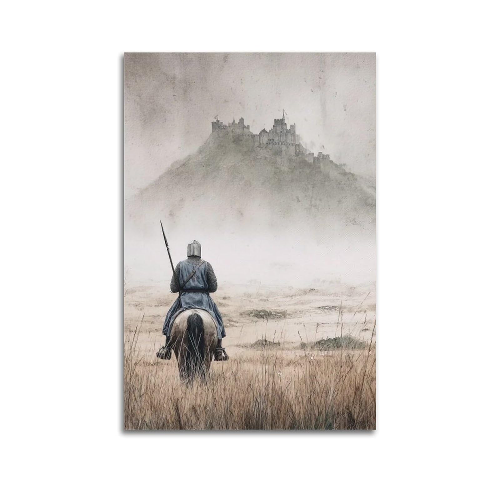 XKUGA Crusader Of The Templar Knight Medieval Poster Gothic Modern Decorative Canvas Prints - Ideal Wall Art for Family, Man Cave, Game Room, Boys & Girls Bedroom 24x36inch(60x90cm)