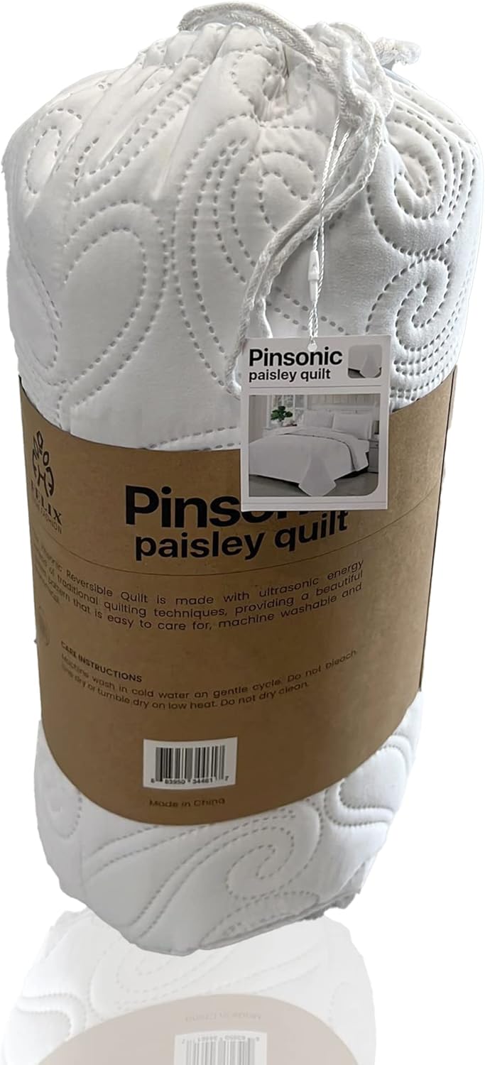 Pinsonic Paisley Quilt, Sizes Full/Queen - King (Grey, Queen)