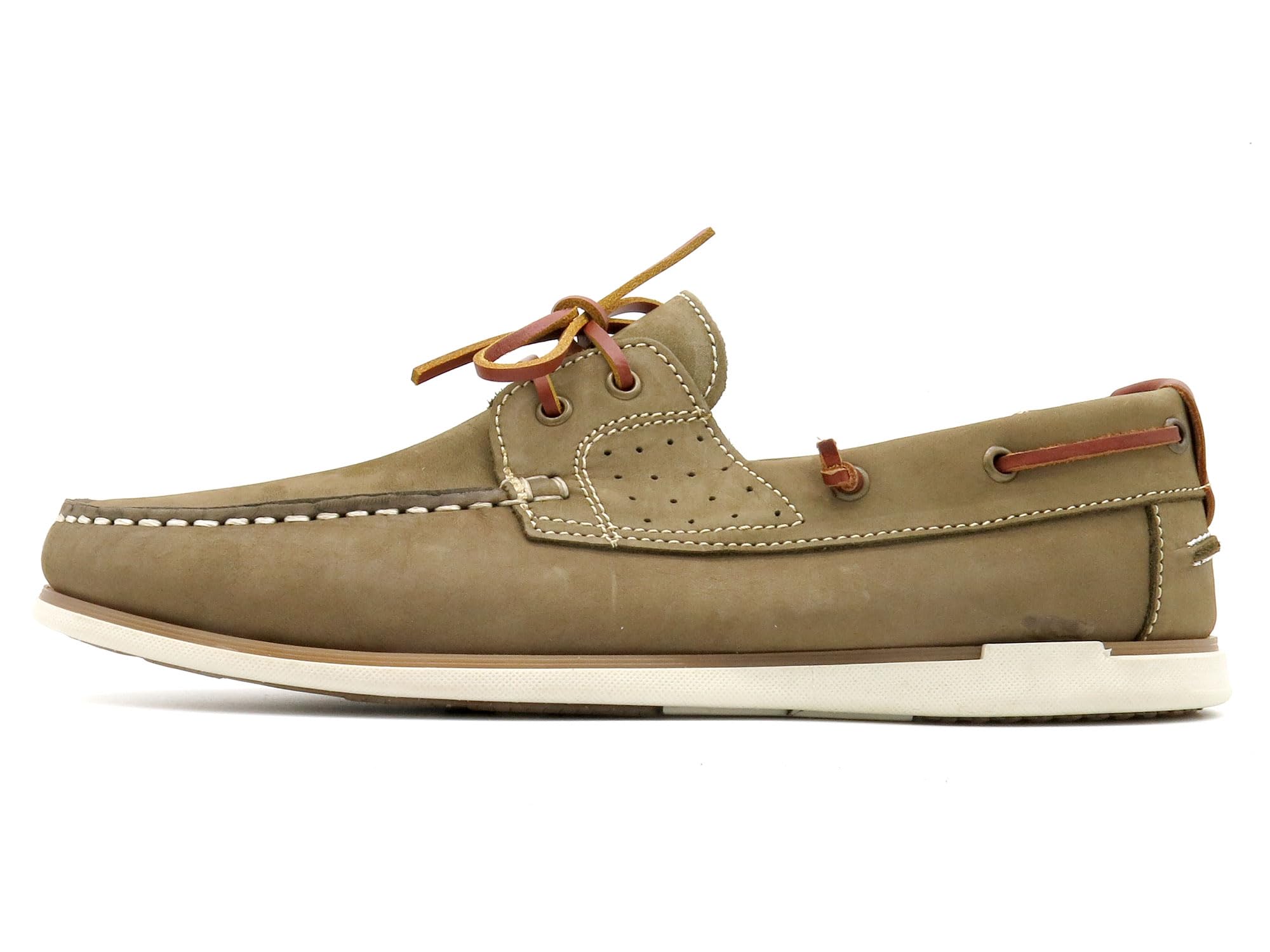 Casual Scarpe da barca da uomo in pelle, cucite con telaio