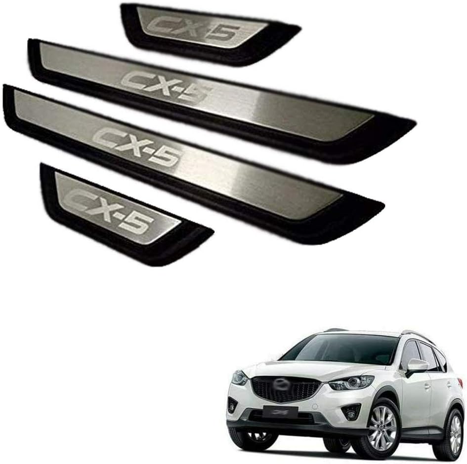 4Pcs Fits for Mazda CX-5 CX5 2017-2021 Door Side Sill Scuff Moulding Cover Trim