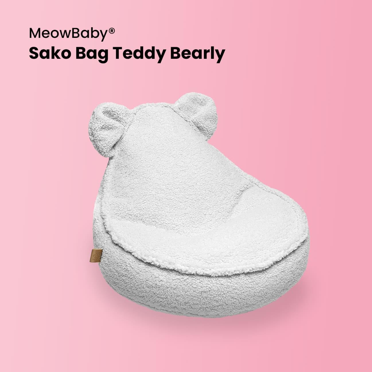 MEOWBABY Pouf Chambre Enfant - Fauteuil Poire Confortable et Léger - Pouf Poire Ergonomique pour Lecture et Jeu - Siège Douillet pour Fille et Garçon avec Remplissage de Billes, Bearly, Crémeux