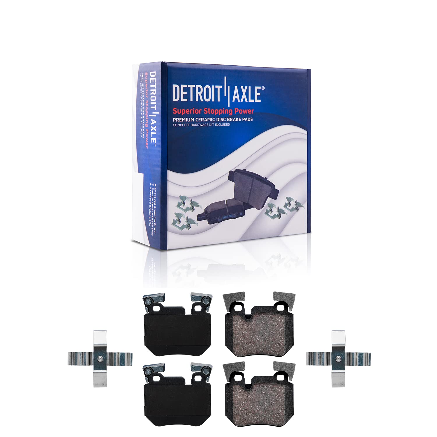 Detroit Axle - Rear Brake Pads for 08-13 BMW 135i, 13 135is, Ceramic Brake