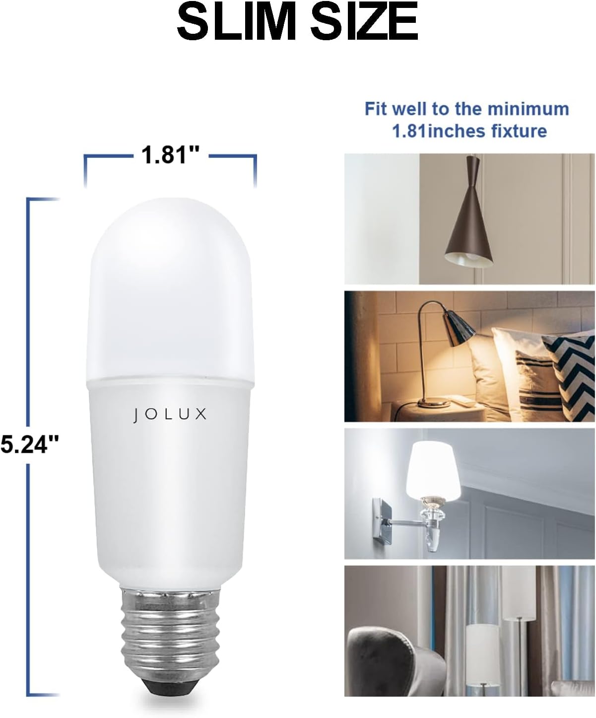 Jolux led Stick Lights for Enclosed Fixture,Led bulbs100 Watt Equivalent,2700K Soft White,1500 LM,E26 Medium Screw Base,High Lumen Light Bulb,Non-Dimmable, 6 Count (Pack of 1)………