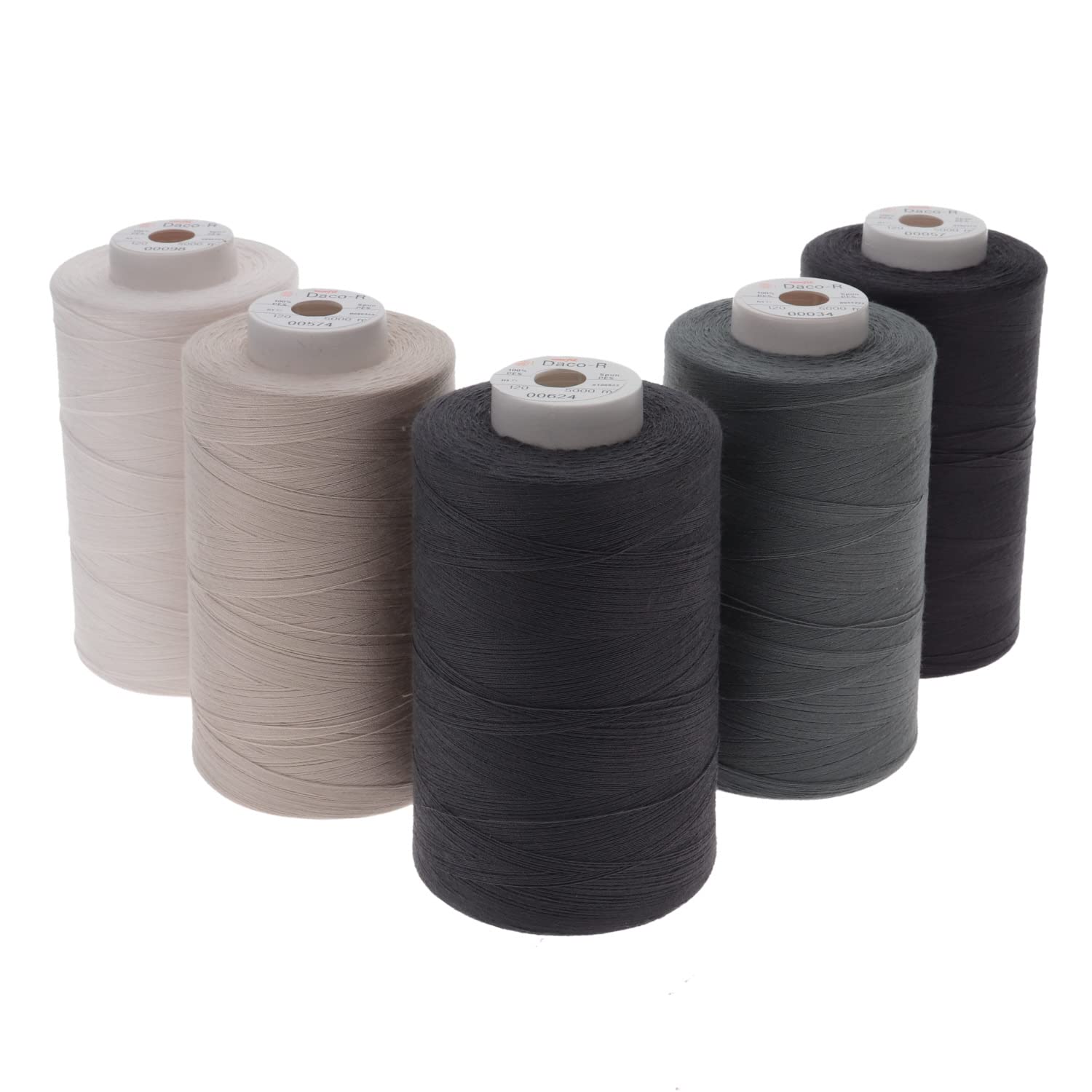 sewfil dacor 120-5 Nähfaden-Set 100% Polyester (5 Garnrolle x 5.000 Metern) - MIX 05