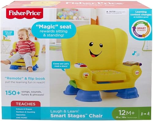 Miniatura 7 de Fisher-Price Silla de escenarios inteligentes Laugh & Learn - Edición en inglés del Reino Unido, juguete musical interactivo para niños pequeños