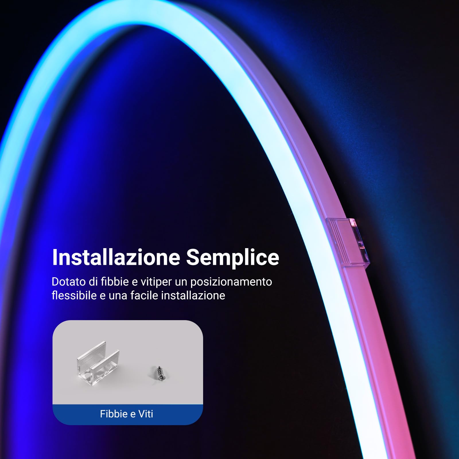 NEEWER Striscia LED da 3m, Luci Neon Strisce RGB IC Tagliabile Flessibile Smart AI con Controllo App per Camera da Letto Sala Giochi Interno Studio, Compatibile con Google Assistant e Alexa, NS02