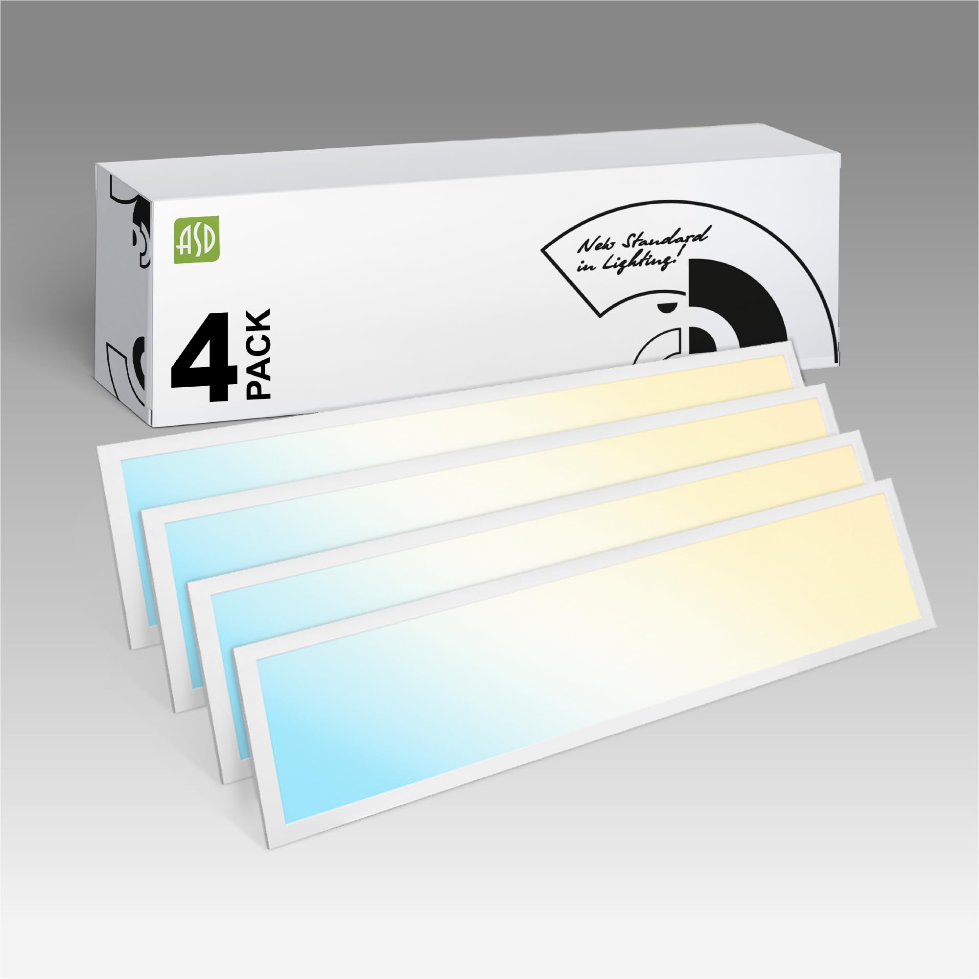 ASD 4 Pack 1x4 LED Flat Panel Light - 25/30/40W UL DLC | 5137LM 3500K 4000K 5000K Selectable Dimmable 1x4 LED Drop Ceiling Light Fixture | 1 x 4 Commercial Recessed Lay in Troffer Lights for Office
