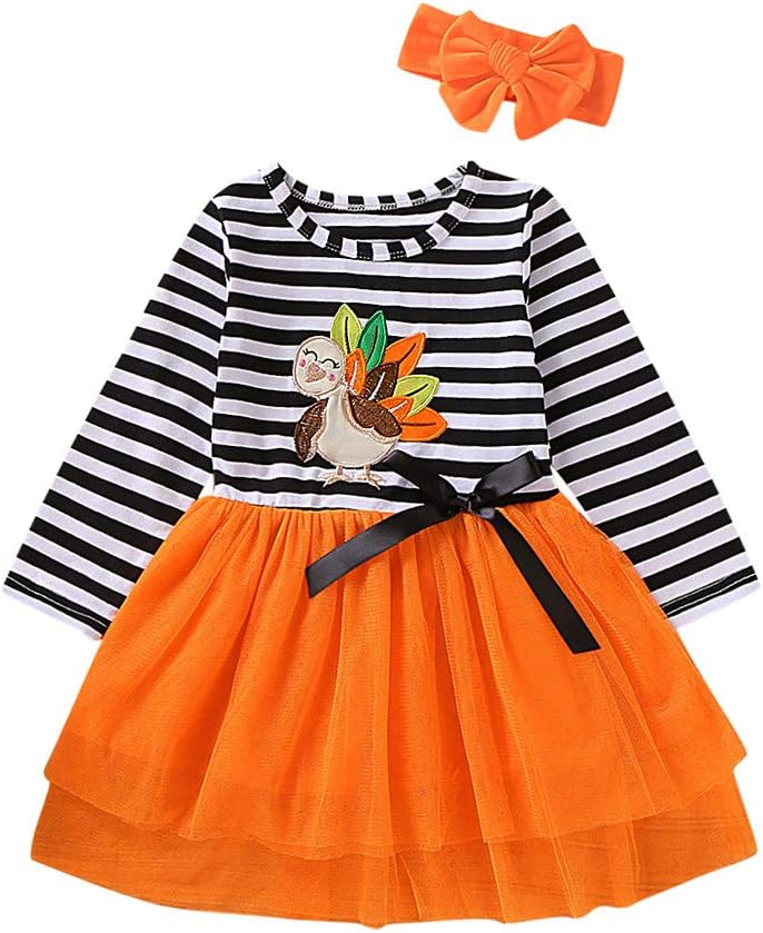 Deodehi 12m 5t 子供の長袖感謝祭漫画トルコストライププリントメッシュスカートドレス ヘアタイセットオレンジ90 女の子 ベビー レディース 特価キャンペーン キッズ服 ダンス衣装 子供ドレス スカート コスプレ衣装 キラキラ ふわふわ フォーマル 仮装 贈り物 舞台 写真 Deodehi 12m 5t 子供の長袖感謝祭漫画トルコストライププリントメッシュスカートドレス ヘアタイセットオレンジ90 女の子 ベビー レディース 特価キャンペーン キッズ服 ダンス衣装 子供ドレス スカート コスプレ衣装 キラキラ ふわふわ フォーマル 仮装 贈り物 舞台 写真
