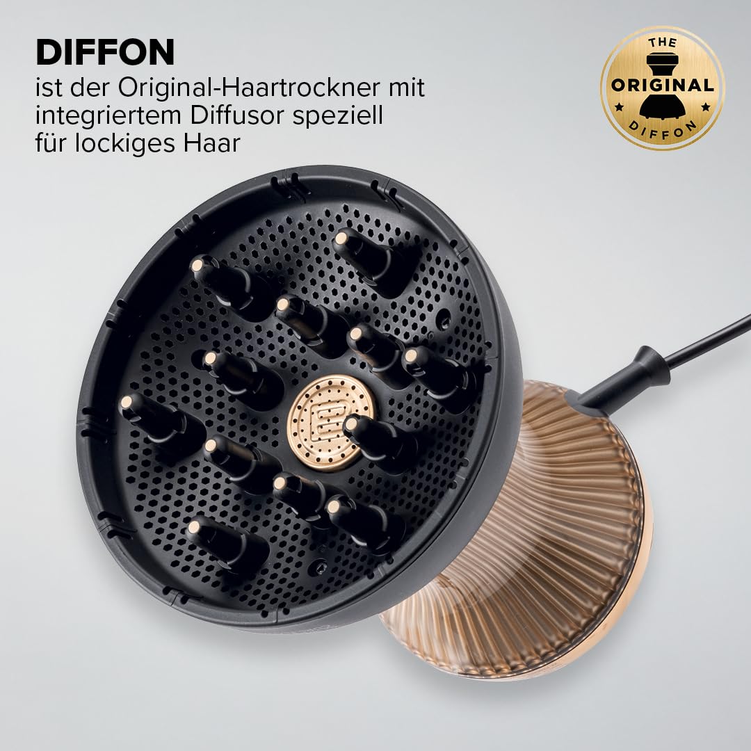 Bellissima Diffon Supreme, Heißluftdiffusor für lockiges Haar, XL Diffuser mit 12 Finger, Ceramic Technology & ArganOil, 2 Geschwindigkeiten, 3 Temperaturen, Ionisator, schonend trocknend