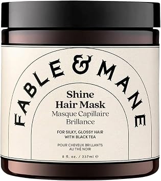 Fable & Mane Shine Hair Mask, Boosts Shine, Tames Frizz and Enhances Colour with Black Tea. 3-Minute, Chai-scented, Hair Gloss Treatment 237ml