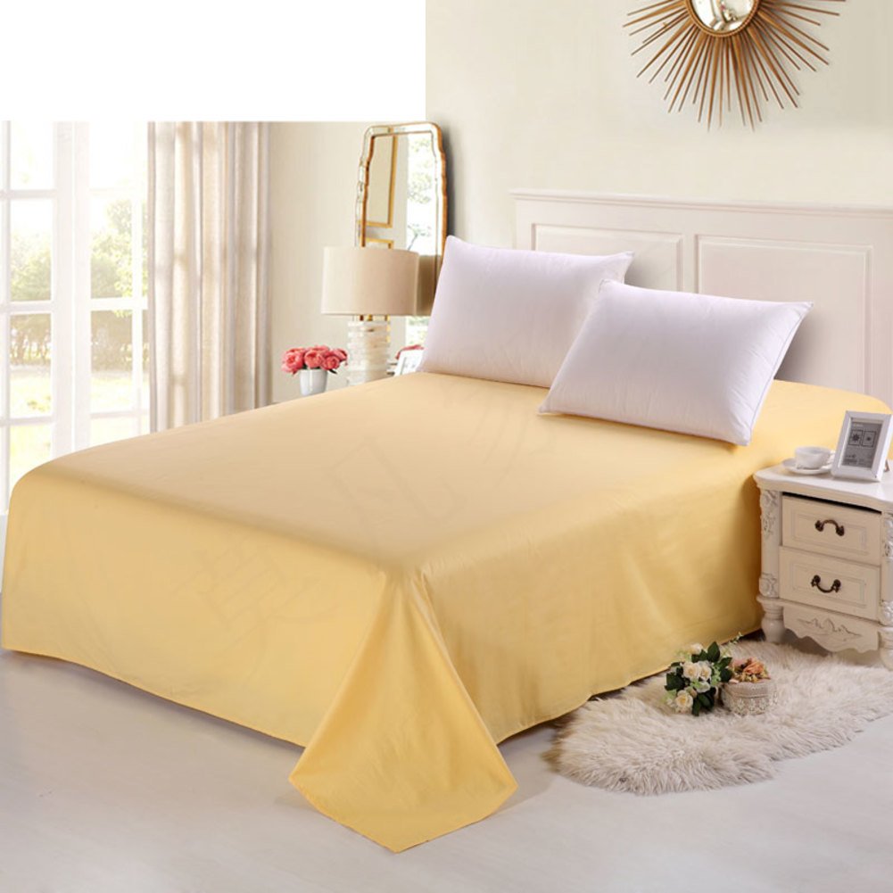 Drap plat en coton uni couleur unie lit double grande taille 230x245cm