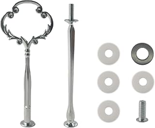pson 2-Tier Cake Stand Hardware Kit, Flower Design Cupcake and Dessert Stands Tray Fittings for Weddings, Parties, Tea Gatherings(Silver)