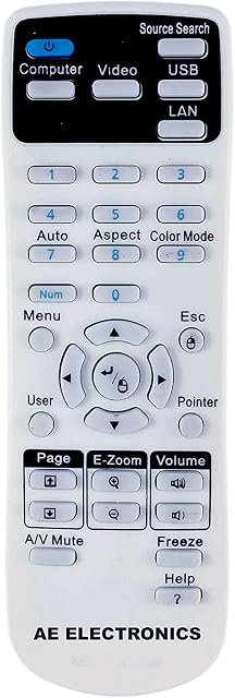 AE Projector Remote Control for Epson EB-1930 EH-TW5650 EH-TW650EB X11 X41 98 S41 X39 X27 S31 1930 X18 X31 485W 585WI W32 S11 1430Wi PowerLite 485W 475Wi 480i EX3220 EX6220 EX7220 Controller