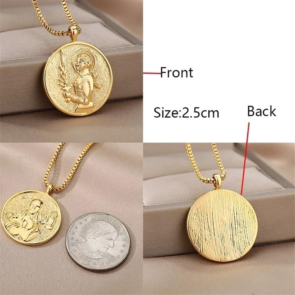 Hecate Athena Artemis Coin Necklace,Greek Mythology Queen Necklace,Medallion Necklace for Women