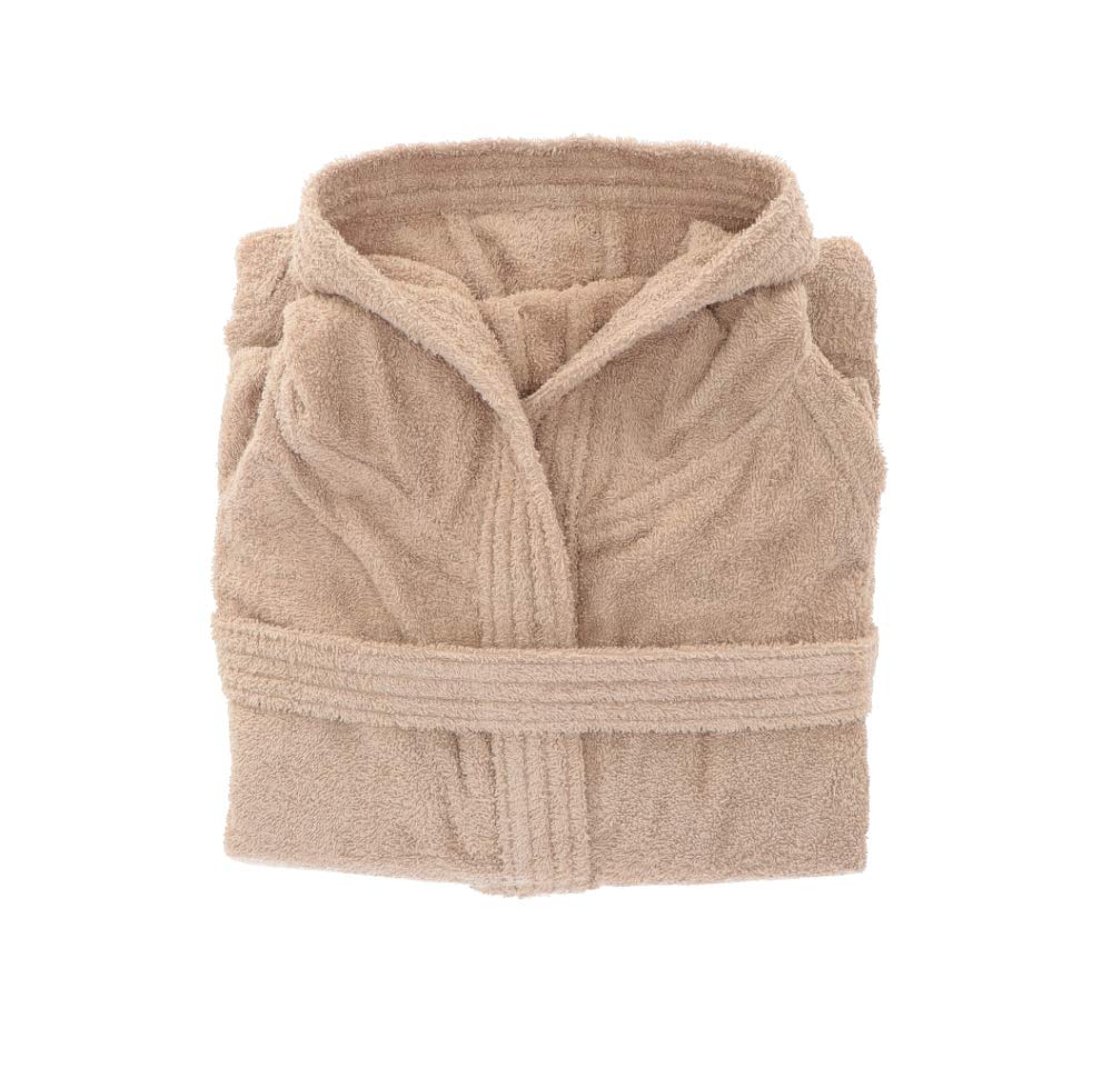 Gabel - Accappatoio adulto unisex in spugna di puro cotone idrofilo, tinta unita, peso spugna 380 gr/mq, ampie tasche, cintura e pratico cappuccio, anche come vestaglia.