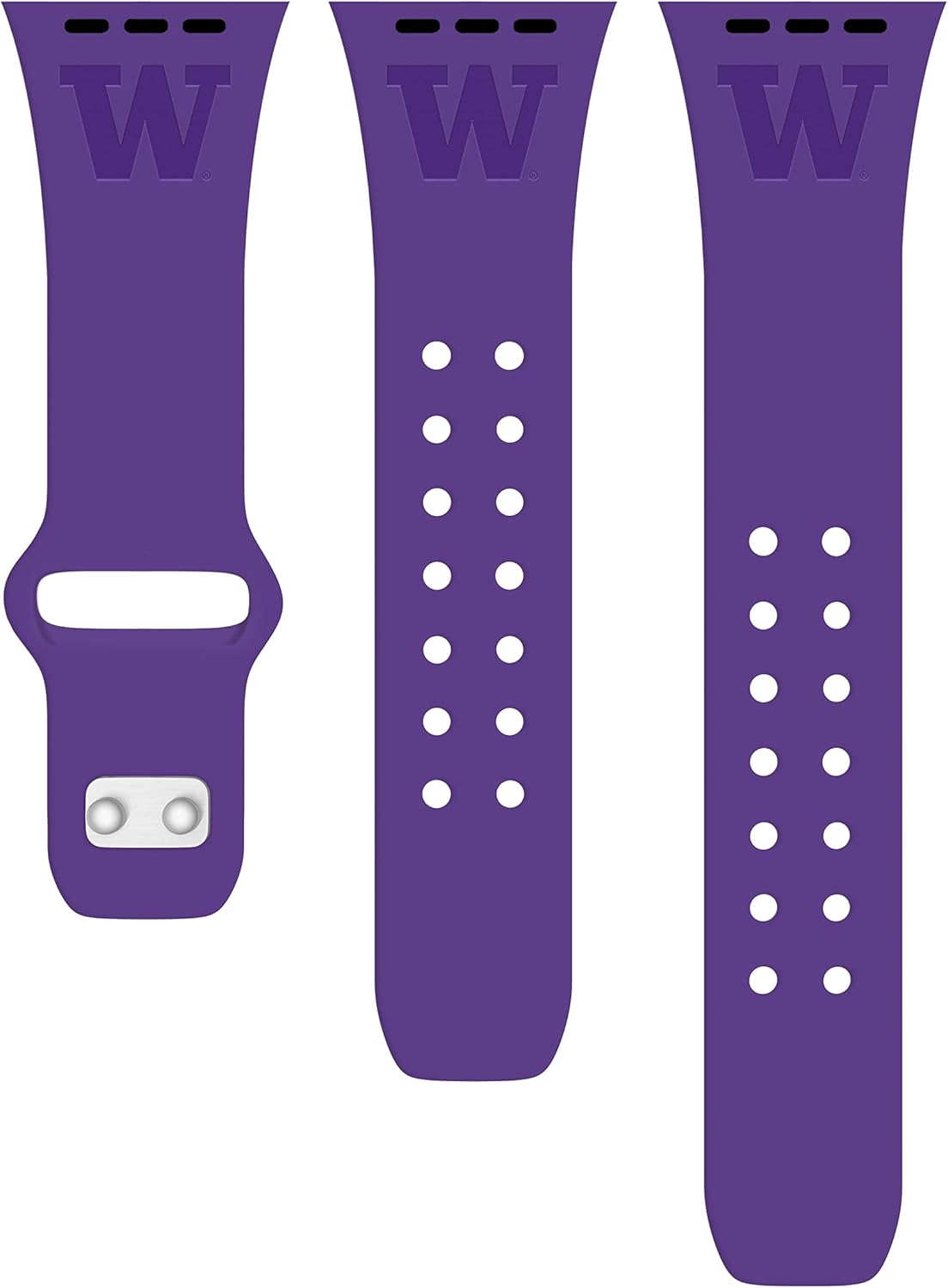 Affinity Bands Washington Huskies Engraved Silicone Watch Band Compatible with Apple Watch - 38/40/41mm (42mm Series 11) Purple