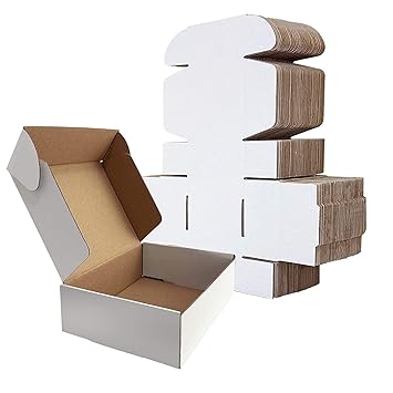 Box Brother 3 Ply White Flap Corrugated Packaging Box Size: 4x4x1.5 Length 4 inch Width 4 inch Height 1.5 inch 3Ply Corrugated Packaging Box (Pack of 25)