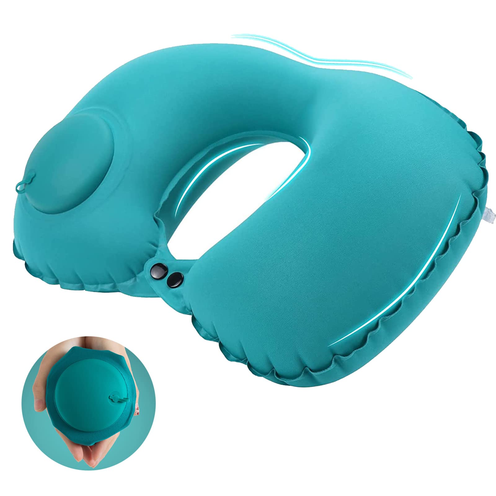 Inflatable Travel Pillow Neck Pillow for Travel Portable Neck Support Pillow for Airplanes/Cars/Buses/Trains/Office Napping-image-42