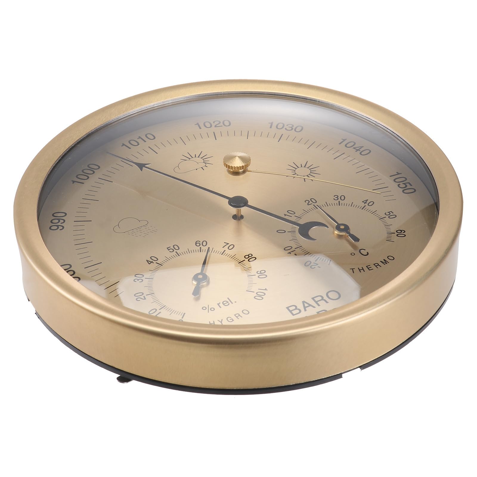 Barómetro Meteorológico Redondo Dorado, Dial Indicador para Oficina
