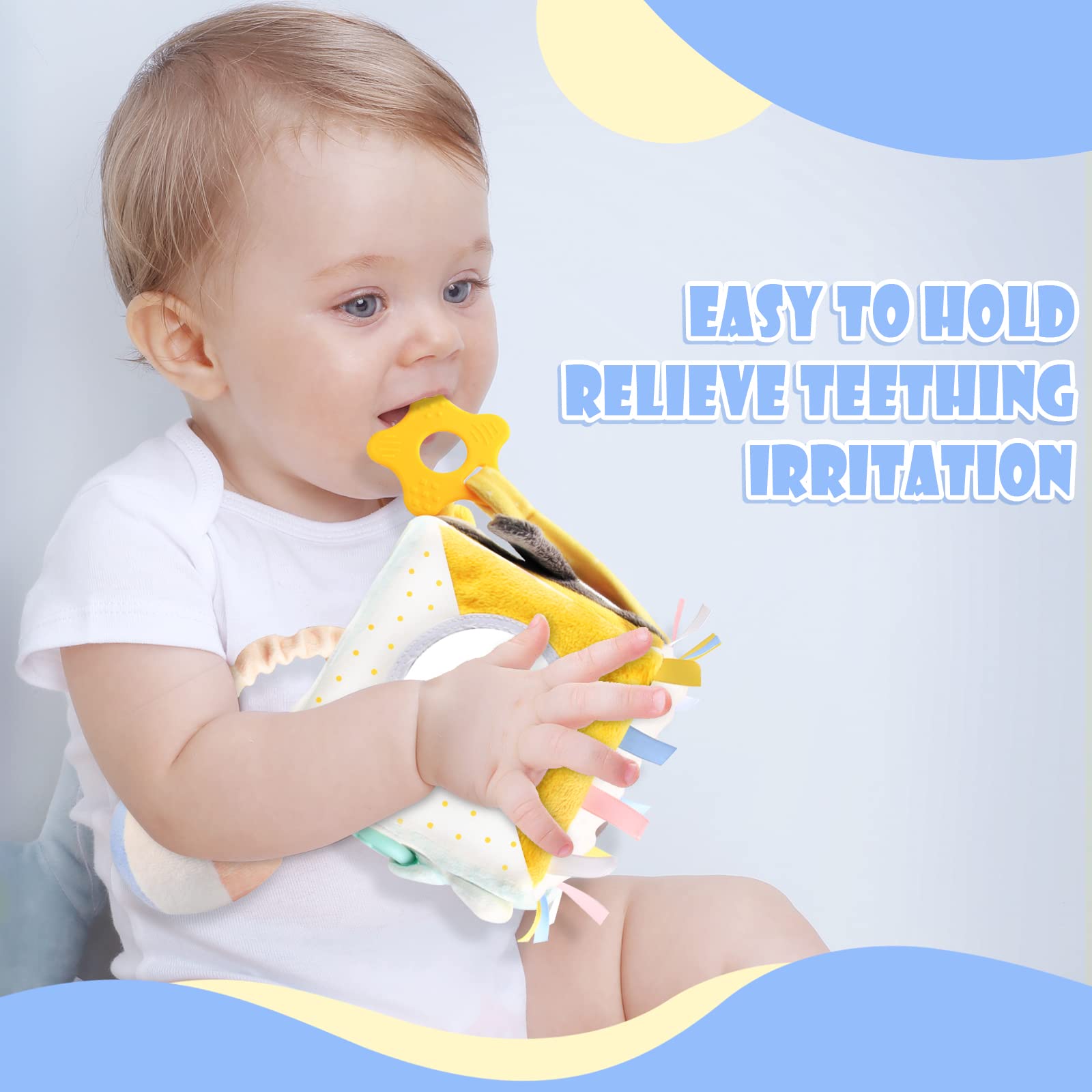 Cubo de actividades para bebés, juguetes educativos para bebés, centro de aprendizaje temprano, cubo sensorial, multicolor, juguete para bebés, juguetes para bebés de 0 meses (oso polar) 5