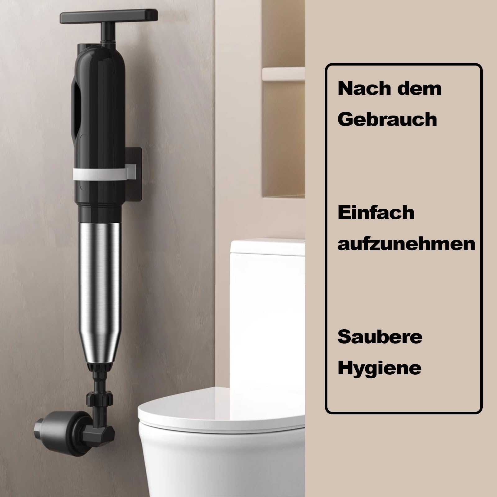 Abflussreiniger Pumpe mit Luftkompression und Luftdruckanzeige, 2026 Upgrade Verdickte Rohrwand Pressluft Rohrreiniger,Toilet Plunger für Reinigen Rohre Waschbecken Badezimmer Küchen(Blau)