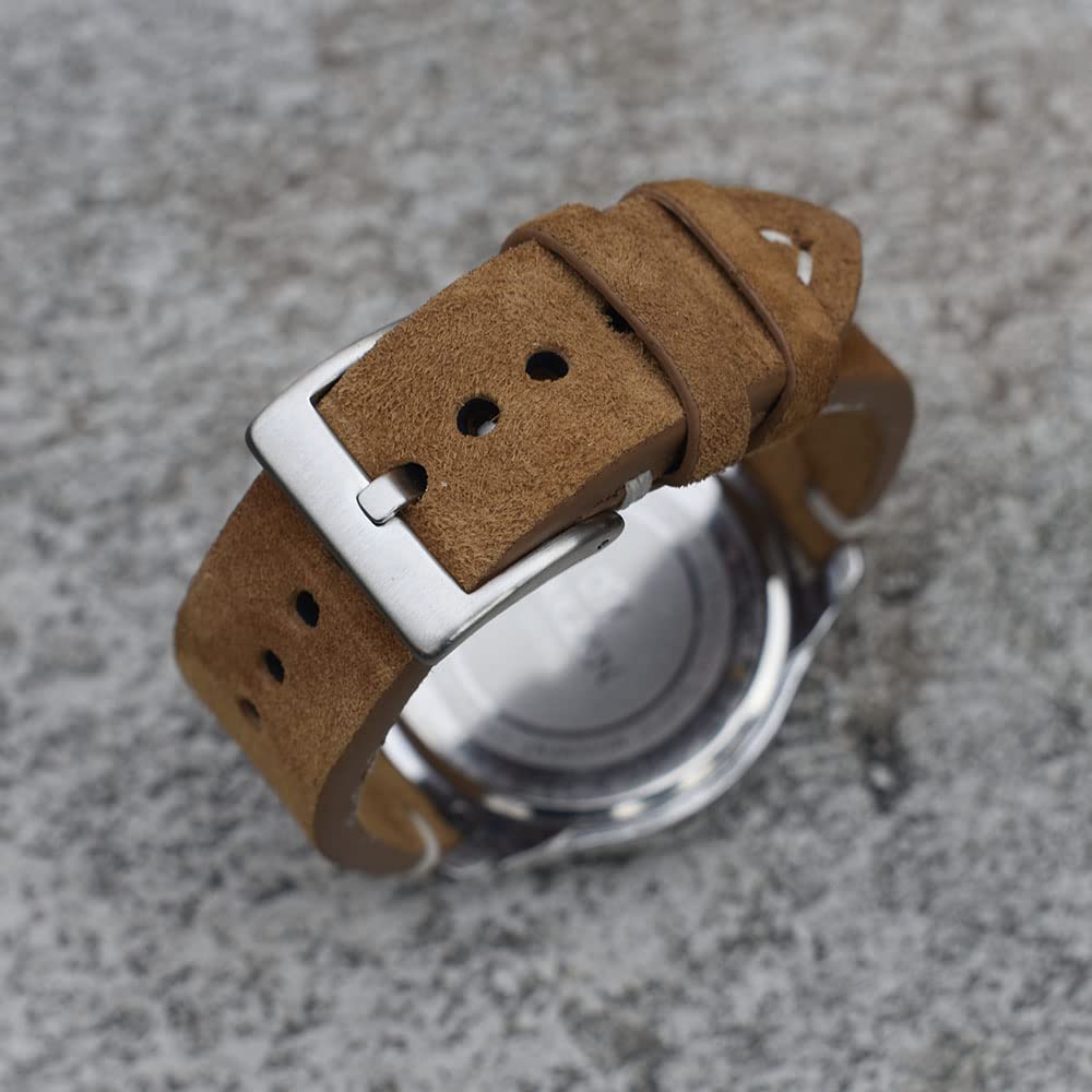 Wildleder Leder Watch Band18mm 20mm 22 mm 24mm Schnellveröffentlichungsgurt Ersatz Vintage Watchband für Männer Frauen braun