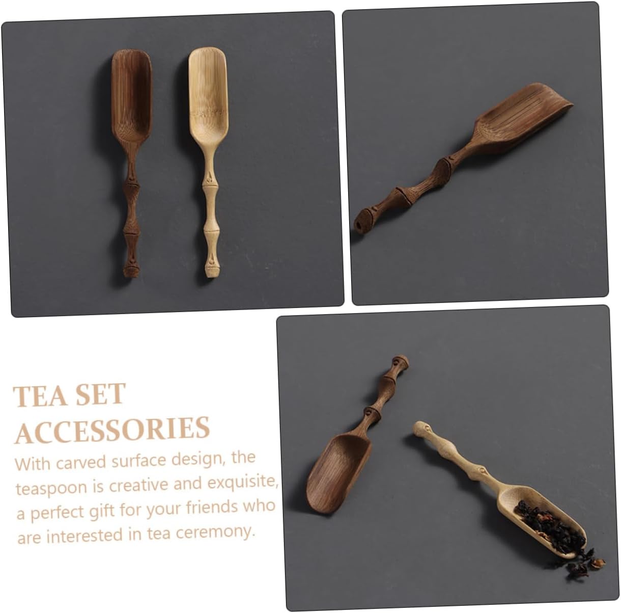 Loose Leaf Tea Scoop Bamboo Tea Shovel Six Gentlemen Tool Elegant Design