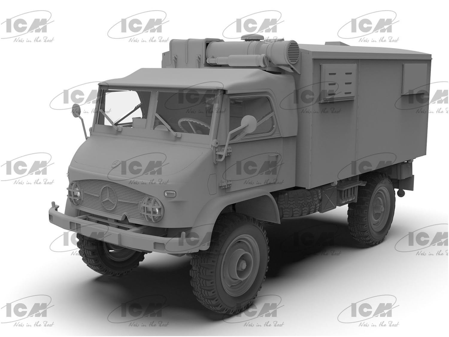 ICM ICM35136 1:35-Unimog S 404 w/Box Body, Bundeswehr LKW Maßstab Modellbausatz