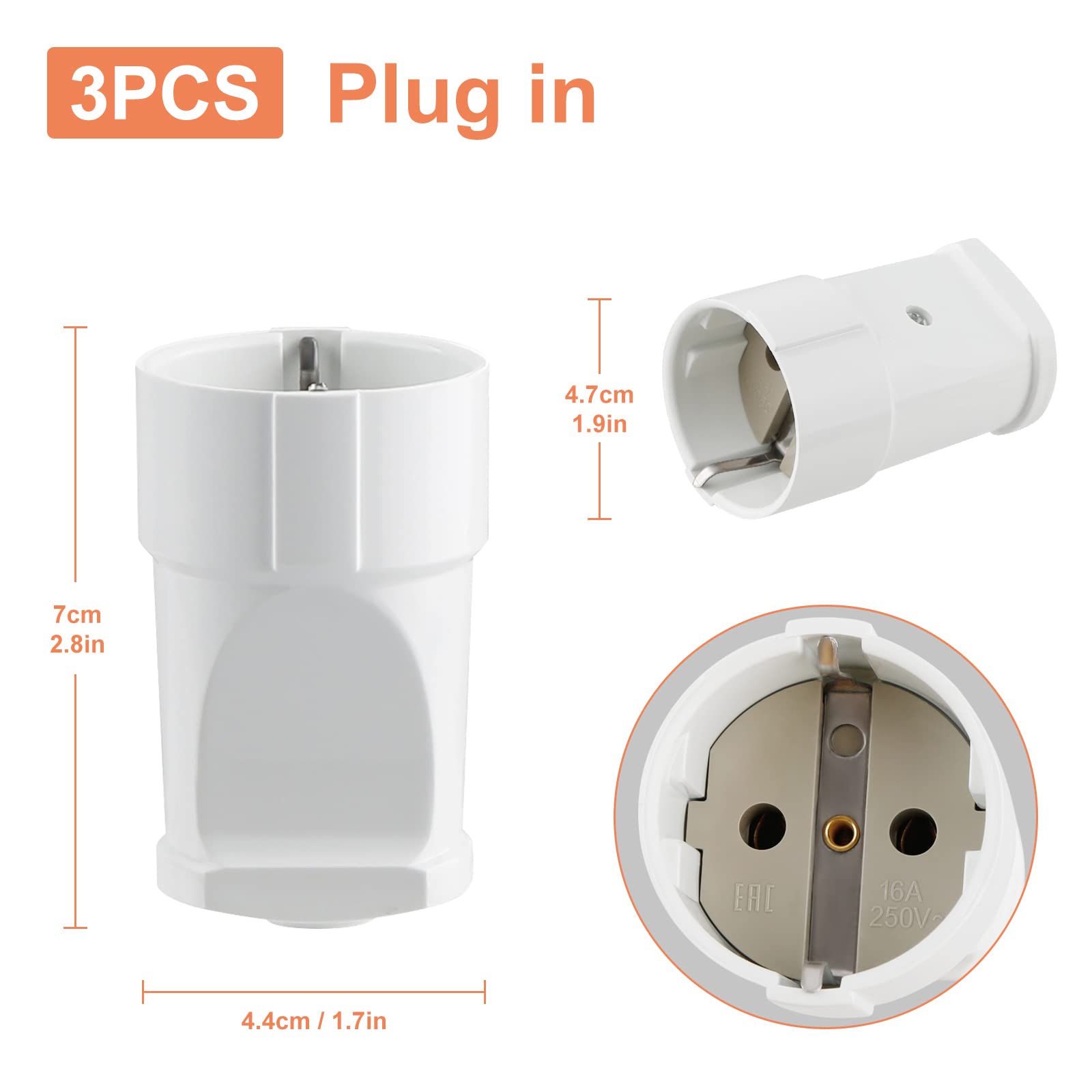 Spina Schuko In Gomma IP44 - 2 Poli 16A 250V Con Protezione Antipiega