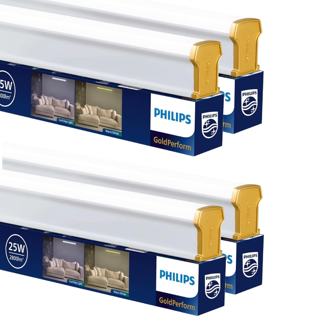 PHILIPS 25W 4ft LED Tubelight | Brighter, Longer Life & Extra Light Coverage LED Tubelight for home | Color : Cool Day Light | Pack of 4 | Gold Perform Series-image-34