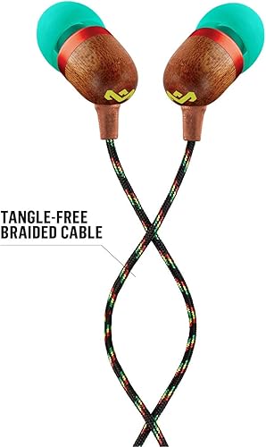 Miniatura 2 de House of Marley Smile Jamaica Wired auriculares con cable con micrófono diseño de aislamiento de ruido y materiales sostenibles Rasta