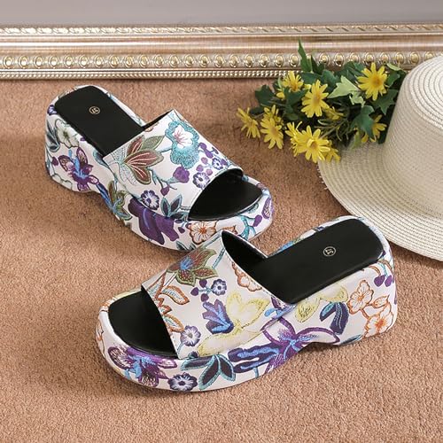 Sandales compensées lilas pour flâner en été avec style bohème chic - 2
