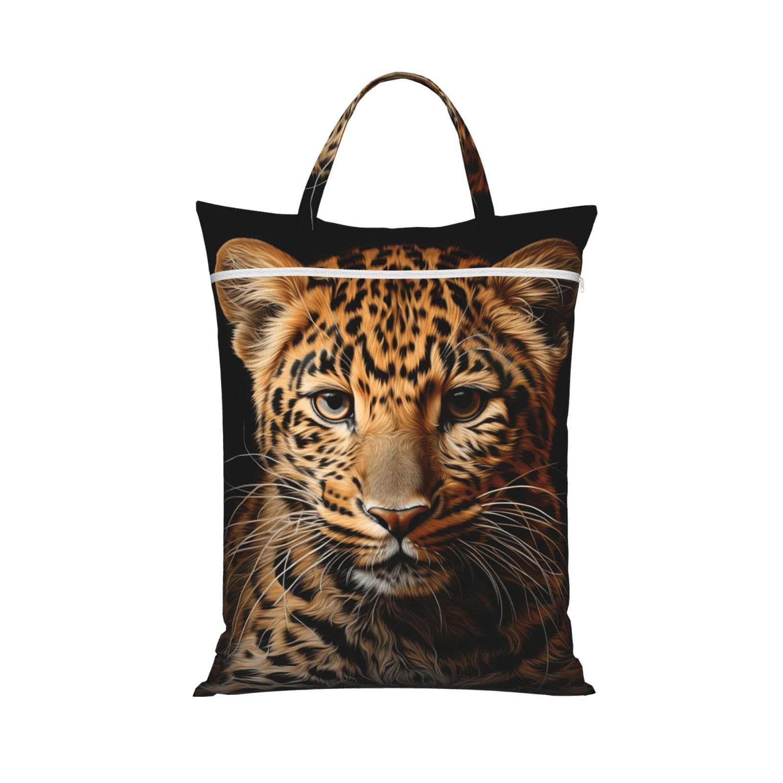 Leopard Print Print Travel Laundry Bag Foldable Lightweight Camping Beach Dorm Weekend Getaways