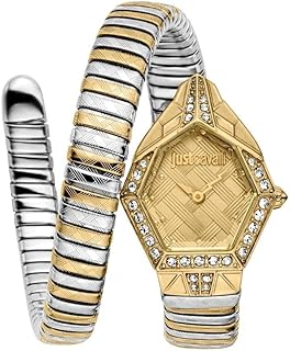 ساعة سيجناتشر سنيك للنساء من الفولاذ المقاوم للصدأ من جست كافالي، لون ذهبي، موديل JC1L303M0055