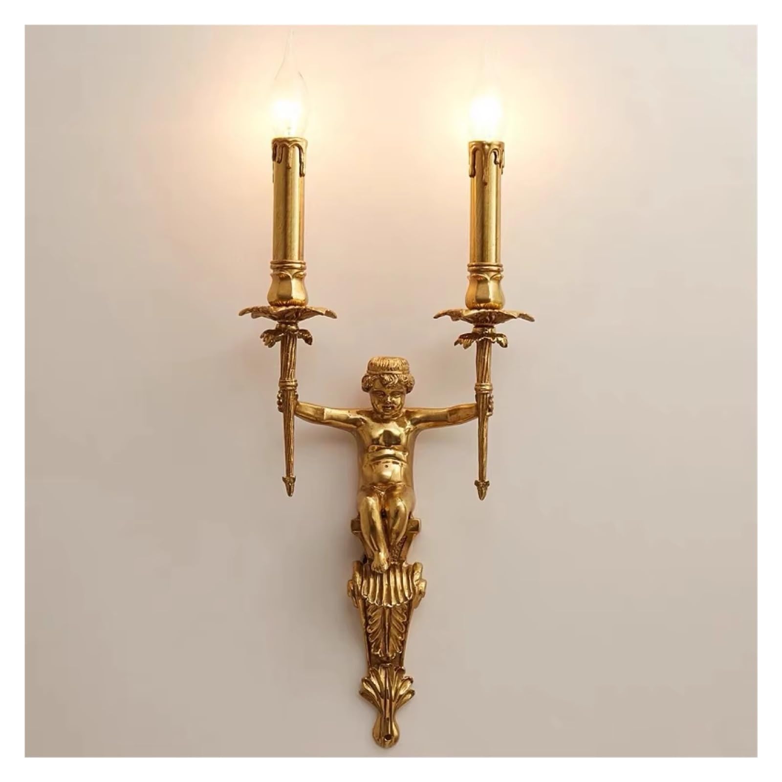 ASerZenith Nordic Copper Angel Wall Lamp Living Room Decor Wall Light Background Bedroom Staircase Lamps European Classical Bedside Lamp