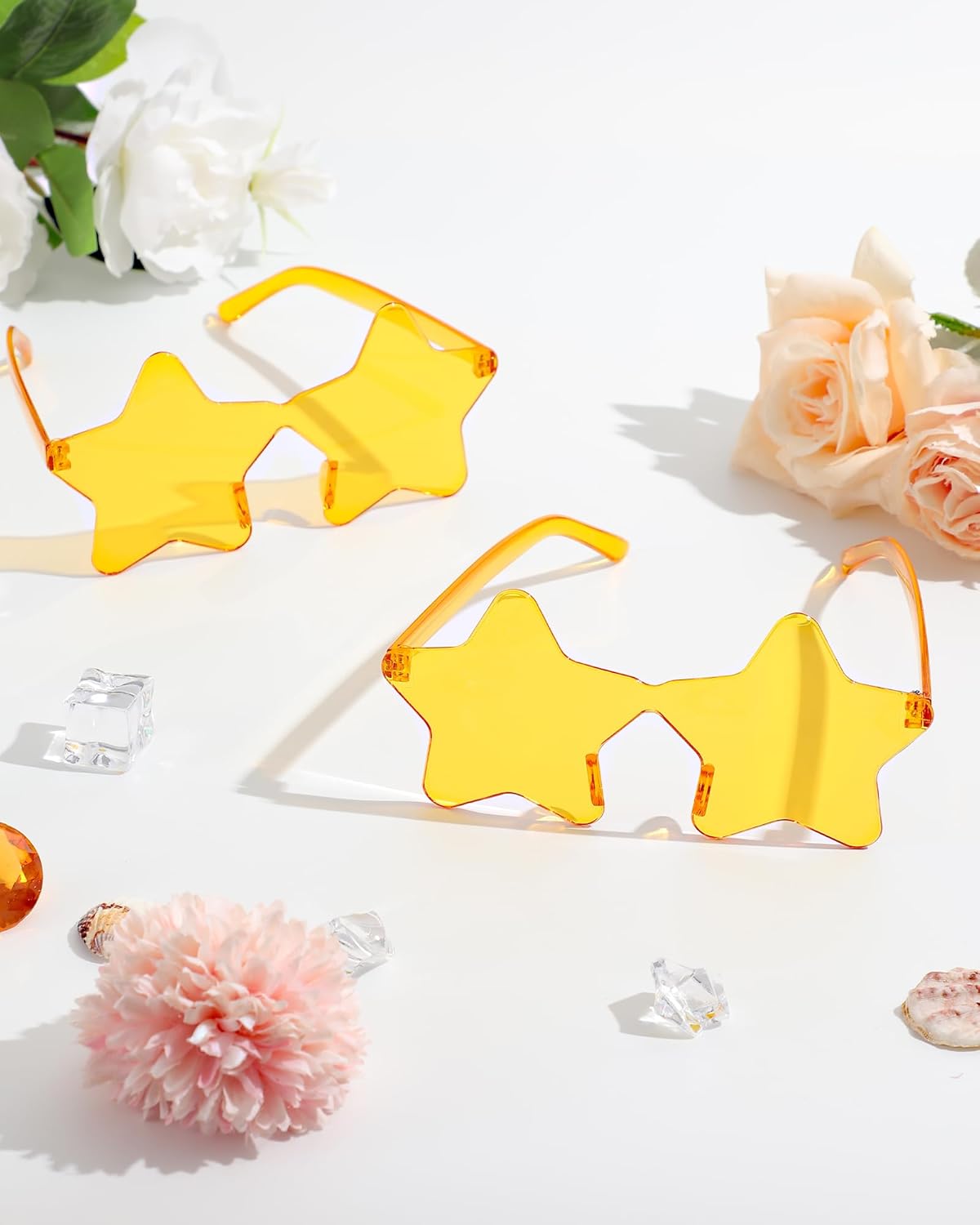 40 Pairs Rimless Star Sunglasses Bulk Wholesale Transparent Candy Color Star Glasses for Women Men Party Favors - Image 3