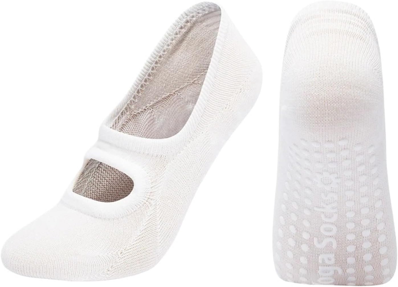 No Show Socks 8Pairs Yoga Socks for Cotton Silicone Non-Slip Ballet Pilates Sock(Color8)
