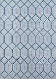 Erin Gates by Momeni Langdon Cambridge Blue Hand Woven Wool Area Rug 5' X 8'