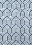 Erin Gates by Momeni Langdon Cambridge Blue Hand Woven Wool Area Rug 5' X 8'