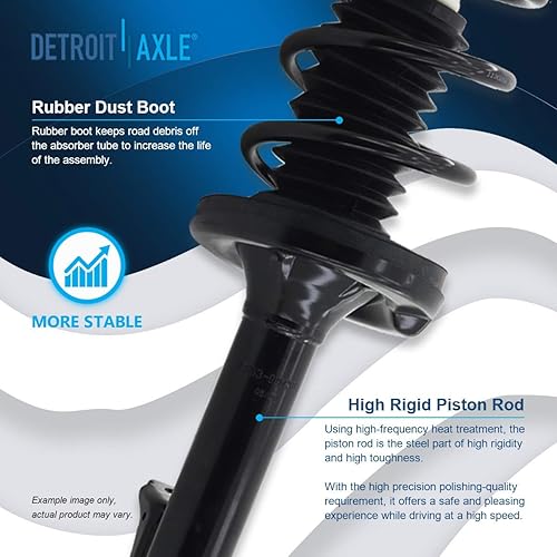 Miniatura 4 de Detroit Axle - 4 puntales para Chrysler Concorde Intrepid LHS Dodge Intrepid Ready Struts 1998-2004 con montaje de resorte helicoidal 300M delantero