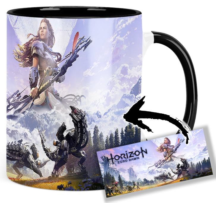 MasTazas Zero Dawn Aloy B Taza Ceramica Interior y Asa Negra AAA