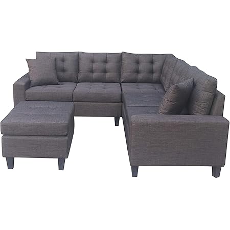 pitkin sectional and pillows