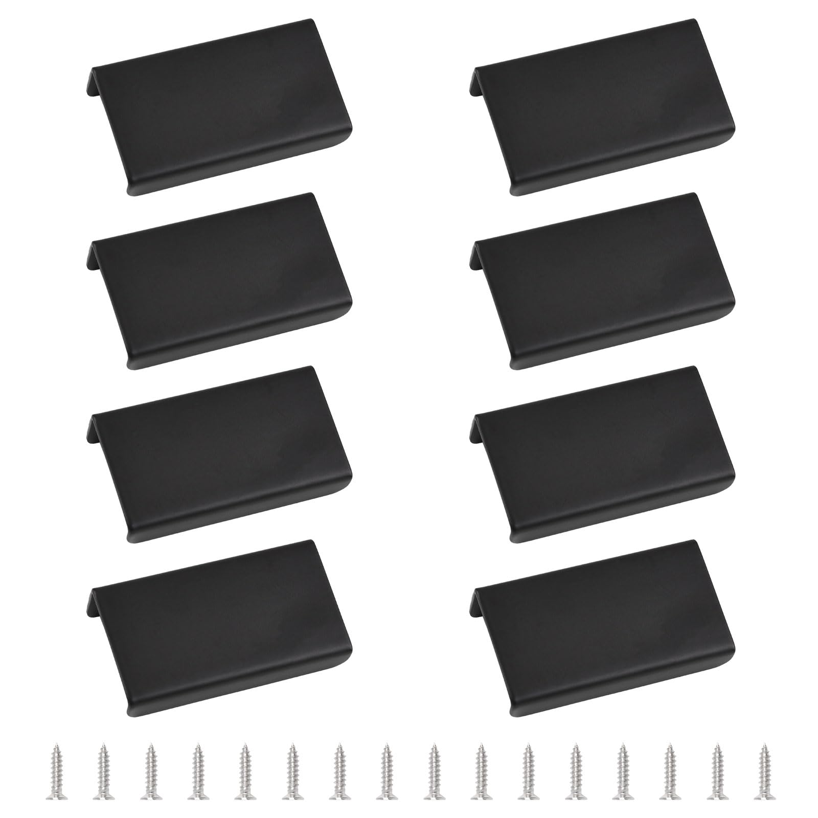 MOROBOR Black Finger Edge Pull, 8 PCS Concealed Handle Modern Style Drawer Handle, Right Angle Stainless Steel Invisible Wardrobe Knobs for Cabinet Hardware Drawer/64 mm — image 1