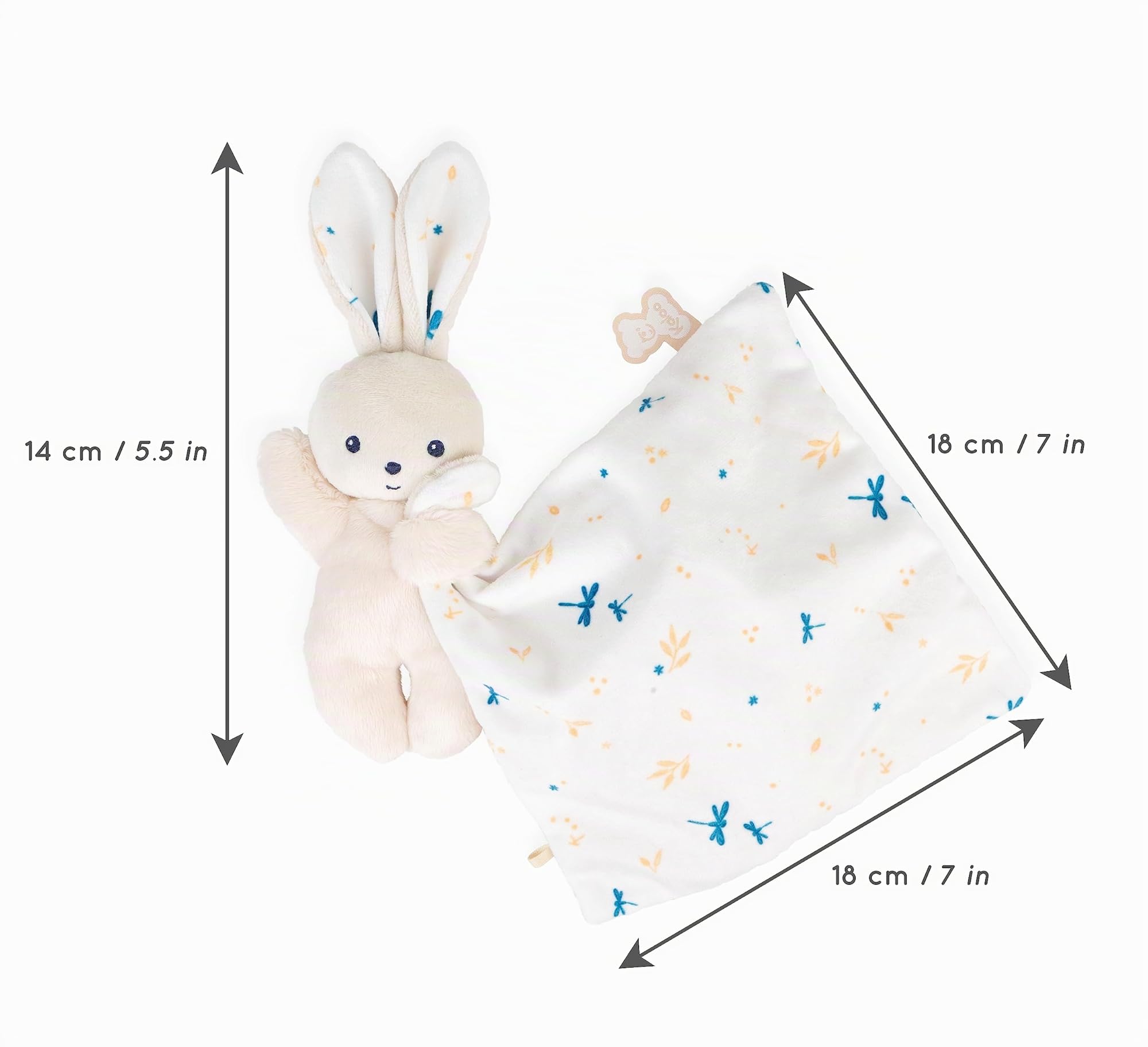 KALOO Carre Douceur DOUDOU Lapin Blanc DELICAT 17CM