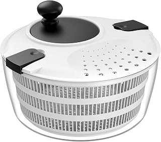 Turn Salad Dryer with Double Basket 4L, Dehydrator | Double Basket Water Removal Tool for Vegetables Produce Medicinals Kitchen Easy Neat Plan