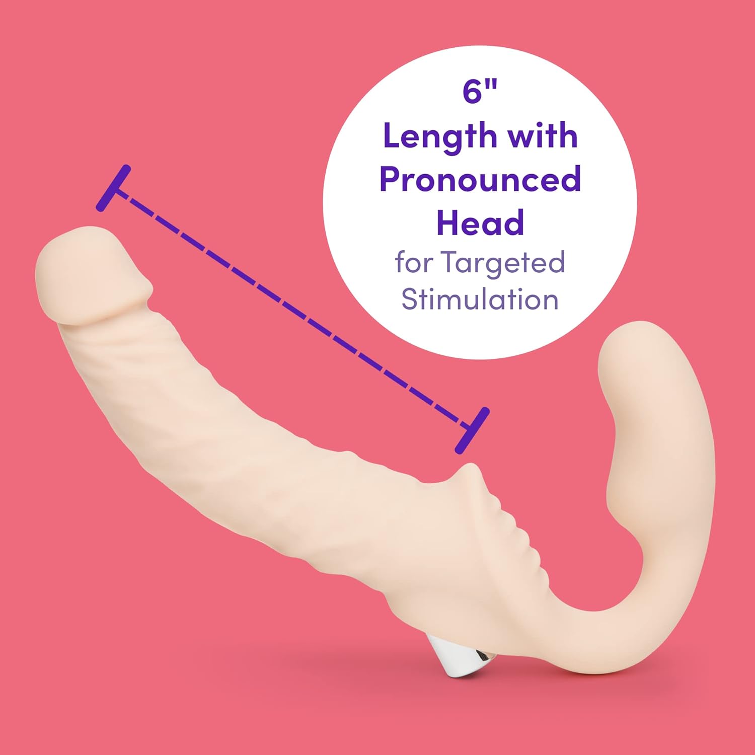Lovehoney Lifelike Lover Luxe Strapless Strap On Vibrating Dildo - 9 Inch Silicone Realistic Dildo for Women - 12 Vibration Modes - Adult Sex Toy - Rechargeable & Waterproof - Flesh Pink