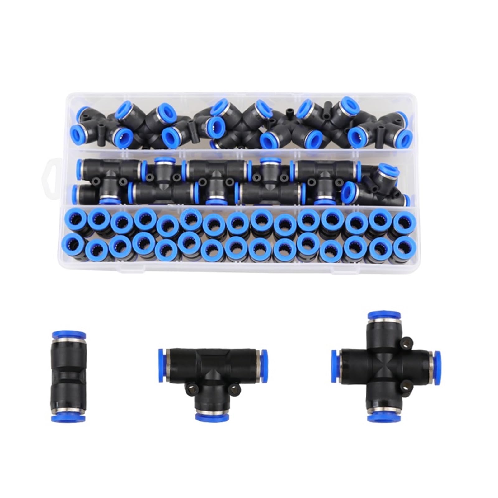 direkter pneumatischer Schnellanschluss, 49 Teile/schachtel Set Pneumatische Armaturen PZA/PU/PE Wasser Rohre Rohr Stecker PU-8mm Kunststoff Schlauch