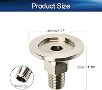 Vista 2 de Bettomshin 2 unids 1/4 pulgada brida sanitaria tubería hembra roscada acero inoxidable 304 hexagonal KF25 adaptador hembra PT a tri abrazadera OD