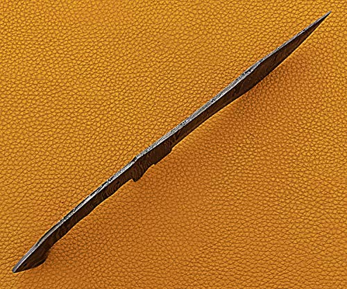 11 Inches Long Kukri Point Dao Blank Blade, Hand Forged Twist Pattern Damascus Steel Hunting Knife Blade, 5" Finger Serrated Space With Finger Guard, 6" Sharp Cutting Edge #TOP2